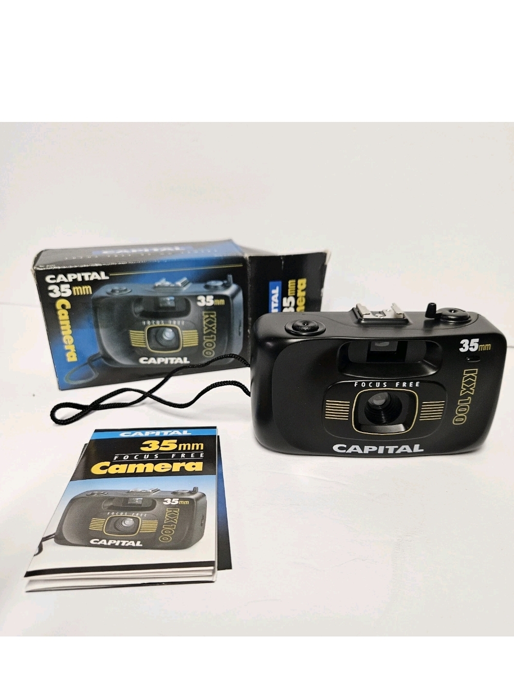 Capital KX100 35mm Point and Shoot Film Camera Original Box With Manual